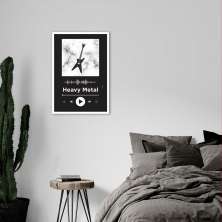 Quadro Gênero Musical Heavy Metal 86x60 Caixa Branco Preto