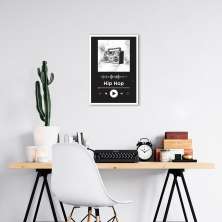 Quadro Gênero Musical Hip Hop 43x30 Caixa Branco Preto
