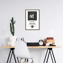 Quadro Gênero Musical Hip Hop 43x30 Caixa Marrom Branco