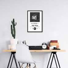 Quadro Gênero Musical Hip Hop 43x30 Caixa Preto Branco