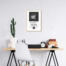 Quadro Gênero Musical Hip Hop 43x30 Filete Marfim Branco