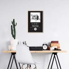 Quadro Gênero Musical Hip Hop 43x30 Filete Marfim Preto