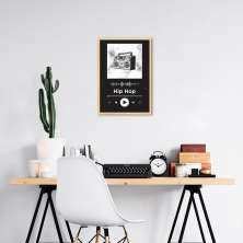Quadro Gênero Musical Hip Hop 60x43 Caixa Marfim Preto