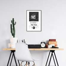 Quadro Gênero Musical Hip Hop 60x43 Filete Preto Branco