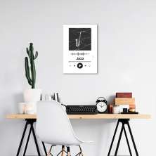Quadro Gênero Musical Jazz 60x43 Sem Moldura Branco