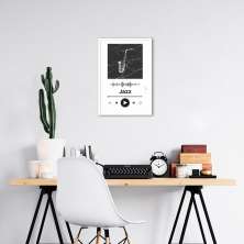 Quadro Gênero Musical Jazz 86x60 Caixa Branco Branco