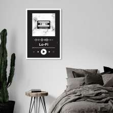 Quadro Gênero Musical Lo-Fi 100x70 Caixa Branco Preto