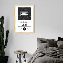 Quadro Gênero Musical Lo-Fi 60x43 Caixa Marfim Branco