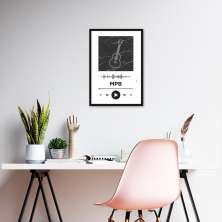 Quadro Gênero Musical MPB 100x70 Caixa Preto Branco
