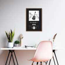 Quadro Gênero Musical MPB 43x30 Caixa Marrom Preto