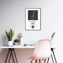 Quadro Gênero Musical MPB 43x30 Filete Preto Branco