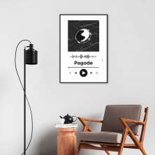 Quadro Gênero Musical Pagode 43x30 Filete Preto Branco