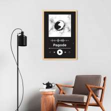 Quadro Gênero Musical Pagode 60x43 Caixa Marfim Preto