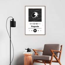 Quadro Gênero Musical Pagode 60x43 Filete Marrom Branco