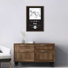 Quadro Gênero Musical Pop 100x70 Caixa Marrom Preto