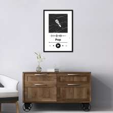 Quadro Gênero Musical Pop 100x70 Caixa Preto Branco