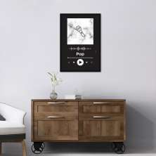 Quadro Gênero Musical Pop 100x70 Caixa Preto Preto