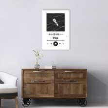 Quadro Gênero Musical Pop 100x70 Filete Branco Branco