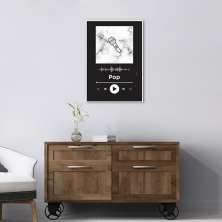 Quadro Gênero Musical Pop 100x70 Filete Branco Preto