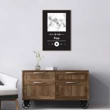 Quadro Gênero Musical Pop 100x70 Filete Marrom Preto