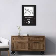 Quadro Gênero Musical Pop 100x70 Filete Preto Preto