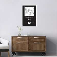 Quadro Gênero Musical Pop 43x30 Caixa Branco Preto