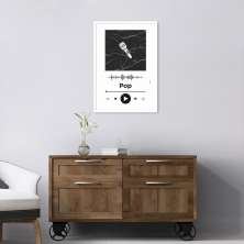 Quadro Gênero Musical Pop 86x60 Caixa Branco Preto
