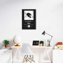 Quadro Gênero Musical Rap 100x70 Filete Branco Preto