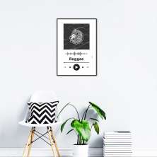 Quadro Gênero Musical Reggae 100x70 Filete Preto Branco