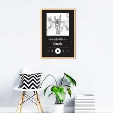 Quadro Gênero Musical Rock 100x70 Caixa Marfim Preto