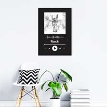 Quadro Gênero Musical Rock 100x70 Caixa Preto Preto