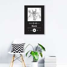 Quadro Gênero Musical Rock 100x70 Filete Branco Preto