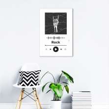 Quadro Gênero Musical Rock 43x30 Filete Branco Branco
