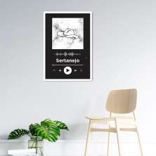 Quadro Gênero Musical Sertanejo 100x70 Caixa Branco Preto