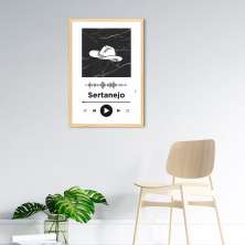 Quadro Gênero Musical Sertanejo 100x70 Caixa Marfim Branco