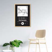 Quadro Gênero Musical Sertanejo 100x70 Caixa Marfim Preto