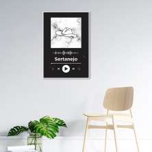 Quadro Gênero Musical Sertanejo 100x70 Filete Branco Preto