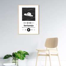 Quadro Gênero Musical Sertanejo 100x70 Filete Marfim Branco