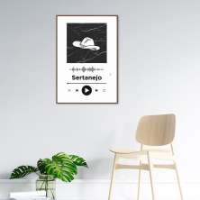Quadro Gênero Musical Sertanejo 100x70 Filete Marrom Branco