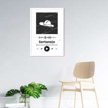 Quadro Gênero Musical Sertanejo 86x60 Caixa Branco Branco