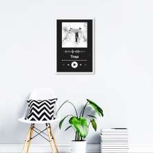 Quadro Gênero Musical Trap 43x30 Caixa Branco Preto