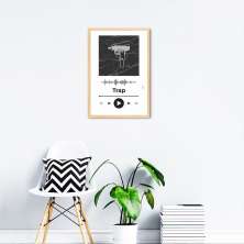 Quadro Gênero Musical Trap 60x43 Caixa Marfim Branco