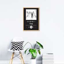 Quadro Gênero Musical Trap 60x43 Caixa Marfim Preto