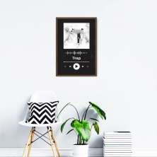 Quadro Gênero Musical Trap 60x43 Caixa Marrom Preto