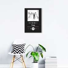 Quadro Gênero Musical Trap 60x43 Filete Branco Preto