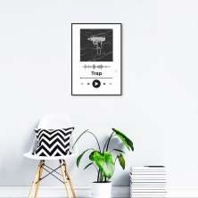 Quadro Gênero Musical Trap 60x43 Filete Preto Branco