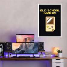 Quadro Gameboy Old School Gamer 100x70 Caixa Branco