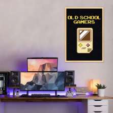 Quadro Gameboy Old School Gamer 100x70 Caixa Marfim