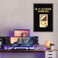 Quadro Gameboy Old School Gamer 100x70 Caixa Marrom