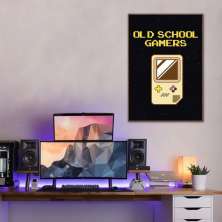 Quadro Gameboy Old School Gamer 100x70 Filete Marrom